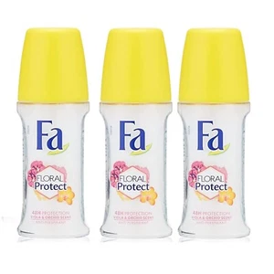 Fa Floral Protect Orchid & Viola Anti-Perspirant Roll On Unisex 50ml Each Pack 3 - Picture 1 of 1
