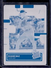 2022 Panini Donruss Shane Baz Rated Rookie Printing Plate RC #1/1 Rays
