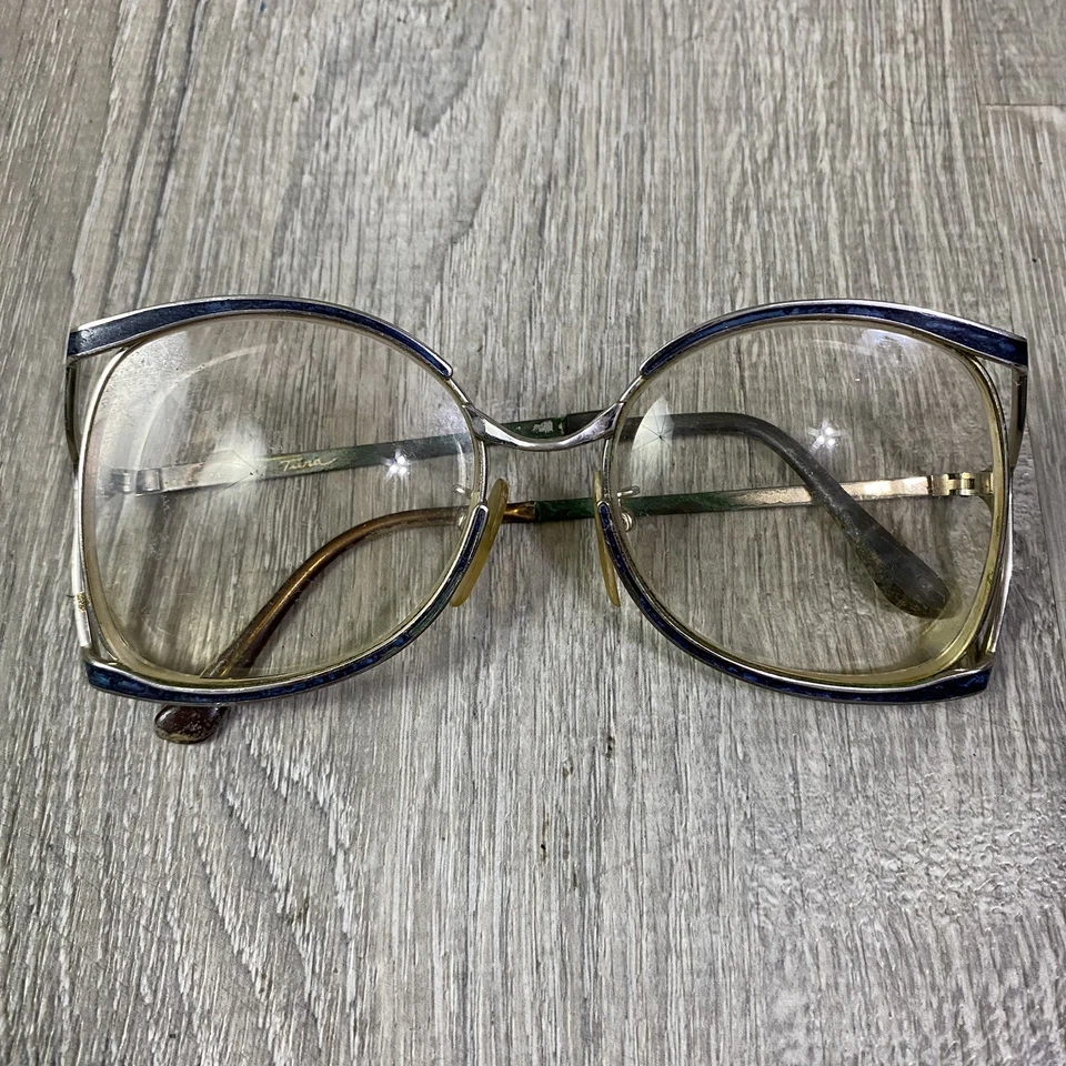 Gafas Tura vintage años 70 #235 azul y plata forma mariposa marcos retro solamente Foto 1 de 4