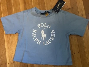 Polo Ralph Lauren Girls T Shirt Crop Top Blue Size:4 NEW/NWT - Picture 1 of 3