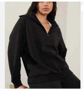 FELPA ATHLETA EASY FLEECE 1/4 ZIP NERA 414734 taglia M nuova con etichetta - Foto 1 di 5