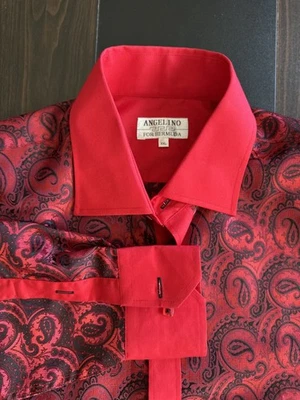 CAMISA MANGA LARGA ANGELINO FOR BERMUDA HOMBRE ROJO/NEGRO PAISLEY - TALLA: XXL Foto 1 de 4