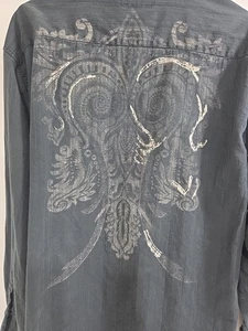 Eighty Eight Shirt Mens XL Casual Button Up Black Geometric Long Sleeve - Picture 1 of 12