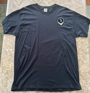 Grateful Dead TShirt-XL-Steal Your Face Flower Sewn On Patch-Fruit Of Loom-Black - Picture 1 of 12