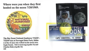 Apollo11 50 year aniv pair FDC w/Digital Color Postmark and A2Z Cachet - Bild 1 von 1