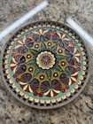 Vintage Greek Enamel Brass Plate Byzantine Mosaic Wall Decor Hand Made Greece