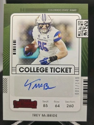 FIRST ONE MADE! Trey McBride 2022 Panini Chronicles Draft Picks Red Auto 001/149 - Image 1 of 3