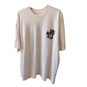 Camiseta de gran tamaño con estampado de logotipo de Orlando blanca ceniza de ALL SAINTS para hombre talla XL - Imagen 1 de 10