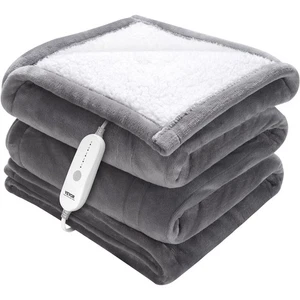 VEVOR Heated Blanket Electric Throw, 50" x 60" Twin Size, Soft Flannel & Sherpa - Picture 1 of 8