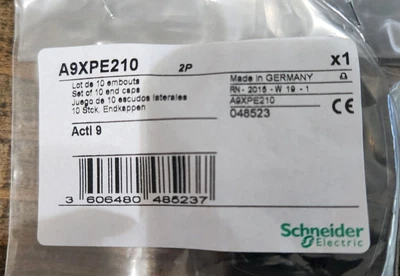 NEW Lot of 10 Schneider Electric Acti 9 A9XPE210 2P End Caps for Busbar Comb - Image 1 of 3