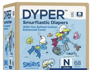DYPER Schlümpfe Baumwollwindeln Neugeborene Größe N Unisex 68 Ct Hypoallergen Weich - Bild 1 von 2
