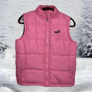 Puma Girls Puffer Vest - Pink With Black Lining, Sz XL (14-16), EUC - Picture 1 of 11