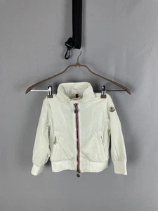 Moncler Kinder Jacke Gr. S weiß Nylon durchgehender Reißverschluss Langarm Winter Wram - Bild 1 von 12