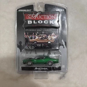 Greenlight 1971 Dodge Hemi Charger Green Machine Auction Block Barrett Jackson - Picture 1 of 14