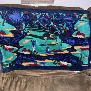 RARE VINTAGE Caddy/Golf Towel Golf Scene Great Colors J. R. UNITED - Picture 1 of 23