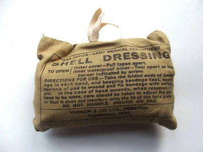 WW2 BRITISH ARMY SHELL DRESSING DATED 1939 - Image 1 of 3