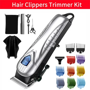 Men Cutting Machine Barber Salon Professional Cordless Hair Clippers Trimmer Kit - Picture 1 of 6