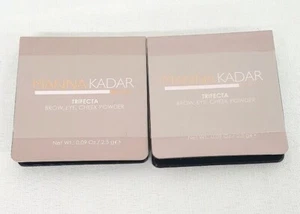Lot of 2 Manna Kadar Trifecta Brow Eye Cheek Powder Clam Shell Brown Bronzer NEW - Picture 1 of 3