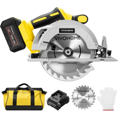 7-1/4-Inch Circular Saw Kit, 20V Brushless 4000 RPM w/ 4.0-Ah Battery, Carry Bag - Image 1 of 4