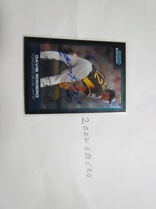 2006 Bowman Chrome Davis Romero signed Baseball Card 