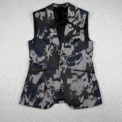 Мужской жилет Ted Baker 3 черный серый камуфляж жилет на одной пуговице смесь полиэстера - Изображение 1 из 4