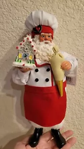 Christmas 10.5" Baker Santa Claus Figurine with Gingerbread House NWT - Picture 1 of 4
