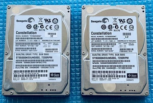 2x Sun 500GB Sata Hard Drive 2.5" Seagate 500GB HDD ST9500530NS Sun 542-0184-01 - Picture 1 of 2