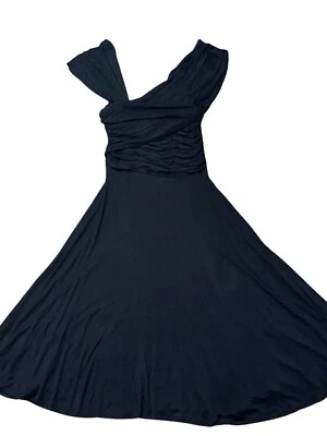 Vestido Plenty By Tracy Reese Dreamy Drape Anthropologie Midi Negro Talla S Foto 1 de 4