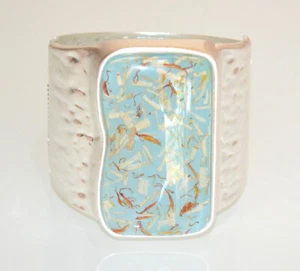 Bracciale Donna Donna Argento Platino Turchese Pietra Ciondolo Rigido Bracciale Catena N85 - Foto 1 di 7