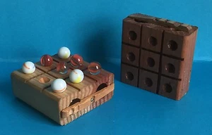 TIC TAC TOE game, stained wood, marbles, HANDMADE, toy, gift, FREE SHIPPING!!! - Picture 1 of 1