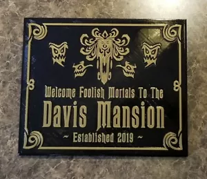 10" Personalized Haunted Mansion Inspired Home Welcome Plaque w/ Family Name - Picture 1 of 10