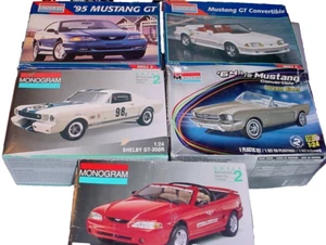 Lot: 5 MONOGRAM 1:24 FORD MUSTANG '64 '92 GT '65 SHELBY GT-350R '94 PACE '95 GT - Picture 1 of 13
