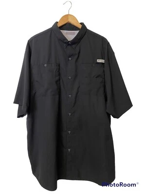 Camisa COLUMBIA PFG Negra Manga Corta Omni-Sombra Protección Solar Talla 2XL Foto 1 de 4
