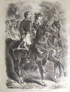 Stampa antica Napoleone III Eugenia de Montijo Compiègne 1859 - Imagen 1 de 2