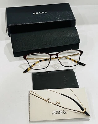 Prada女式眼镜框PR 60 XV 5521O1上衣波尔多/淡金色53毫米 — 第 1/4 张图片