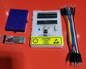 ARDUINO WITH BOOTLOADER - BREADBOARD KIT - ATMEGA328P DIY SOCKET CRYSTAL CAP - Picture 1 of 6