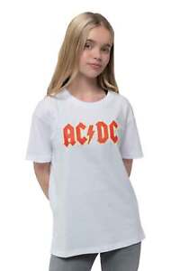 ACDC Kids T Shirt Classic Band Logo Nue offiziell Weiß Ages 1-12yrs