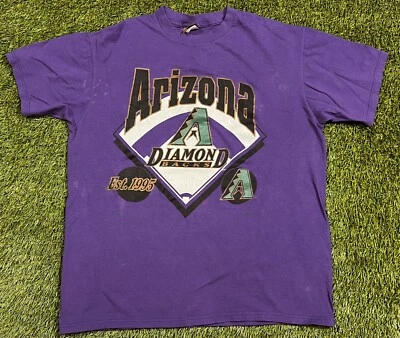 Camiseta De Colección 1995 Nuez moscada Arizona Diamondbacks MLB Para Hombre L Púrpura EE. UU. Logo Grande Foto 1 de 4