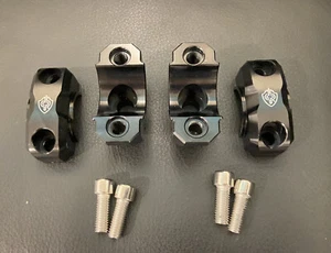 BILLET MACHINED BLACK ANODIZED RISER HANDLEBAR CLAMPS FOR FATBAR Ø28 NOT RIZOMA - Picture 1 of 20