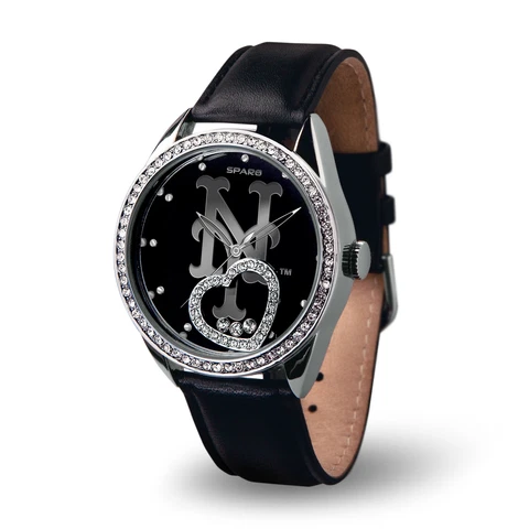 New York Mets Ladies Beat Watch Leather Band Woman Women MLB Baseball Cover