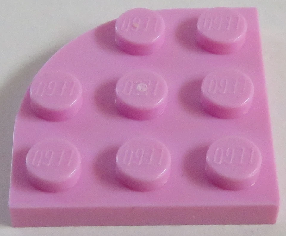 LEGO - Platte / Plate, Ecke 3 x 3 rund (4 Stück), leuchtend rosa # 30357 - Bild 1 von 1