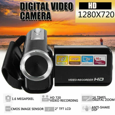 DV20 2'' LCD 720P 16MP HD Mini Digital Video Camera Camcorder Photo CMOS DVR Cam - Bild 1 von 4