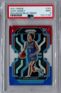 Josh Giddey 2021-22 Panini Prizm Rookie Card RWB Red White Blue Prizm PSA 9 - Bild 1 von 1