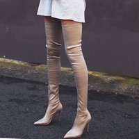 women's nikka heeled over the knee sock boots