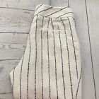 Suistudio Women's Size 4 Off White Sand Striped Silk / Linen Lane Trousers