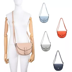 Boutique Half Moon shape Faux Leather Woman Small Cross Body Shoulder Bag - Picture 1 of 23