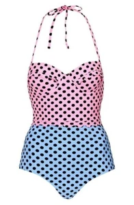 Traje de baño de una pieza Topshop a lunares vieira talla UK8 EUR36 US4 - Imagen 1 de 6