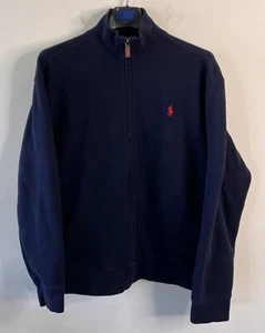 Polo by Ralph Lauren - Maglione Uomo Full Zip - Blu Navy - Logo Rosso - Large - Foto 1 di 11