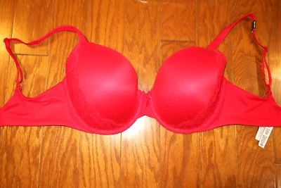 32DDD 3D ❤️ BODY VICTORIA'S SECRET ❤️ Bra LACE ❤️ FULL PERFECT COVERAGE WIRE RED - Image 1 of 4