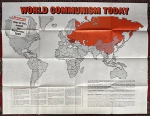 Mapa de la revista Newsweek 1969 vintage “El comunismo mundial hoy” - 44”x34” - Excelente - Imagen 1 de 8